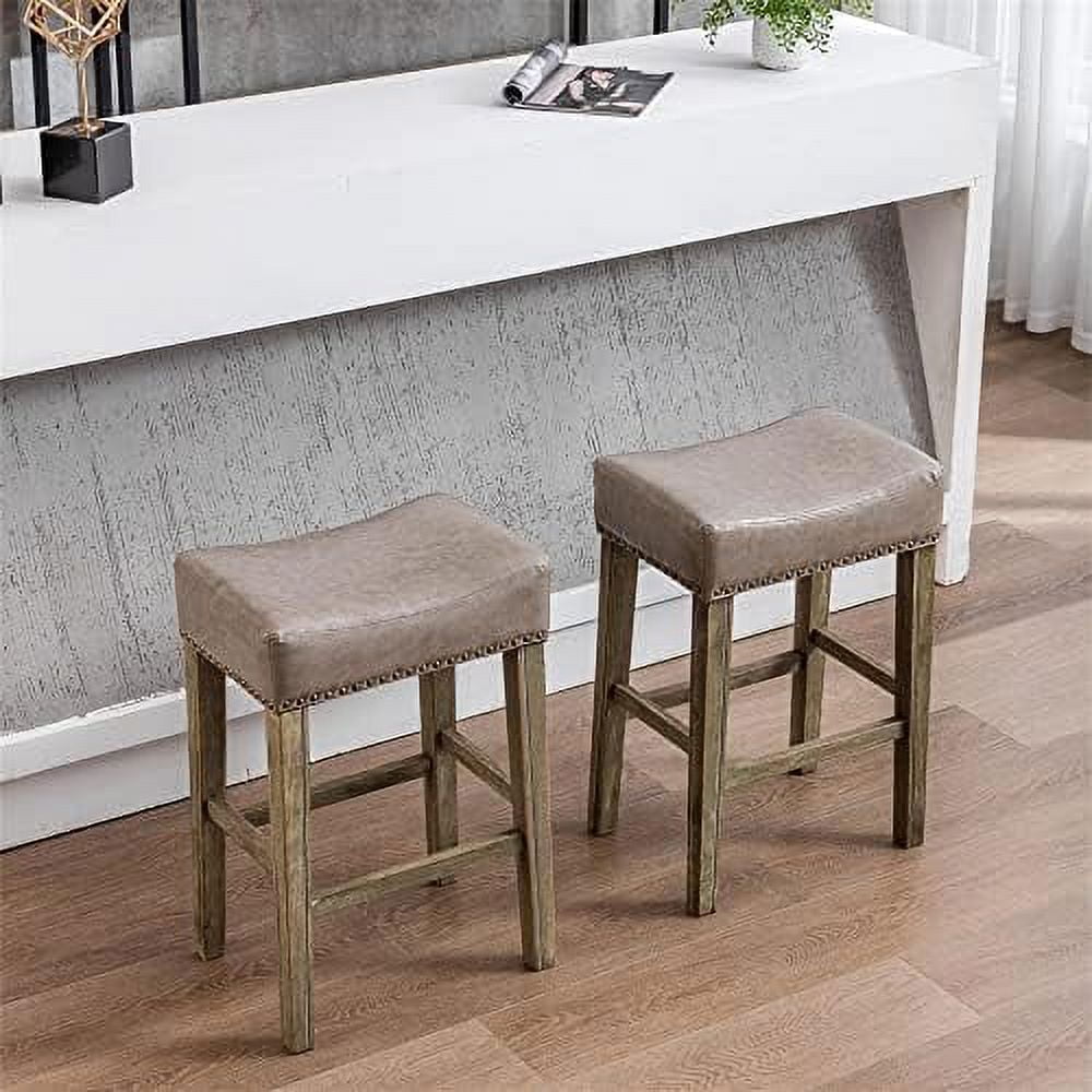 HYHBIBOOM Stools 26" Faux Leather Upholstered Counter Height Barstools
