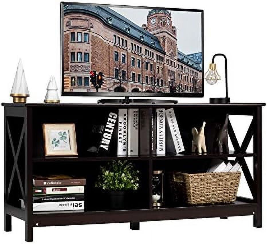 HYHBIBOOM TV Stand for TVs up to 55 Inch Farmhouse Wood Entertainment