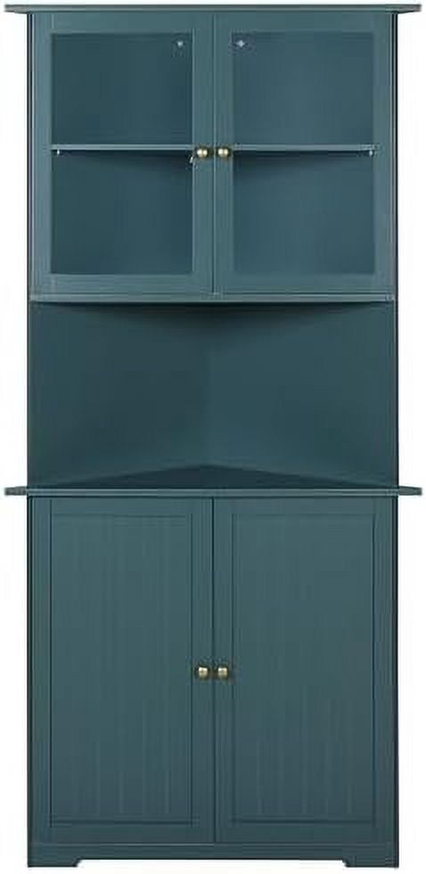 HYHOME Tall Corner Cabinet with Doors and Shelves 71'' Free Standing ...