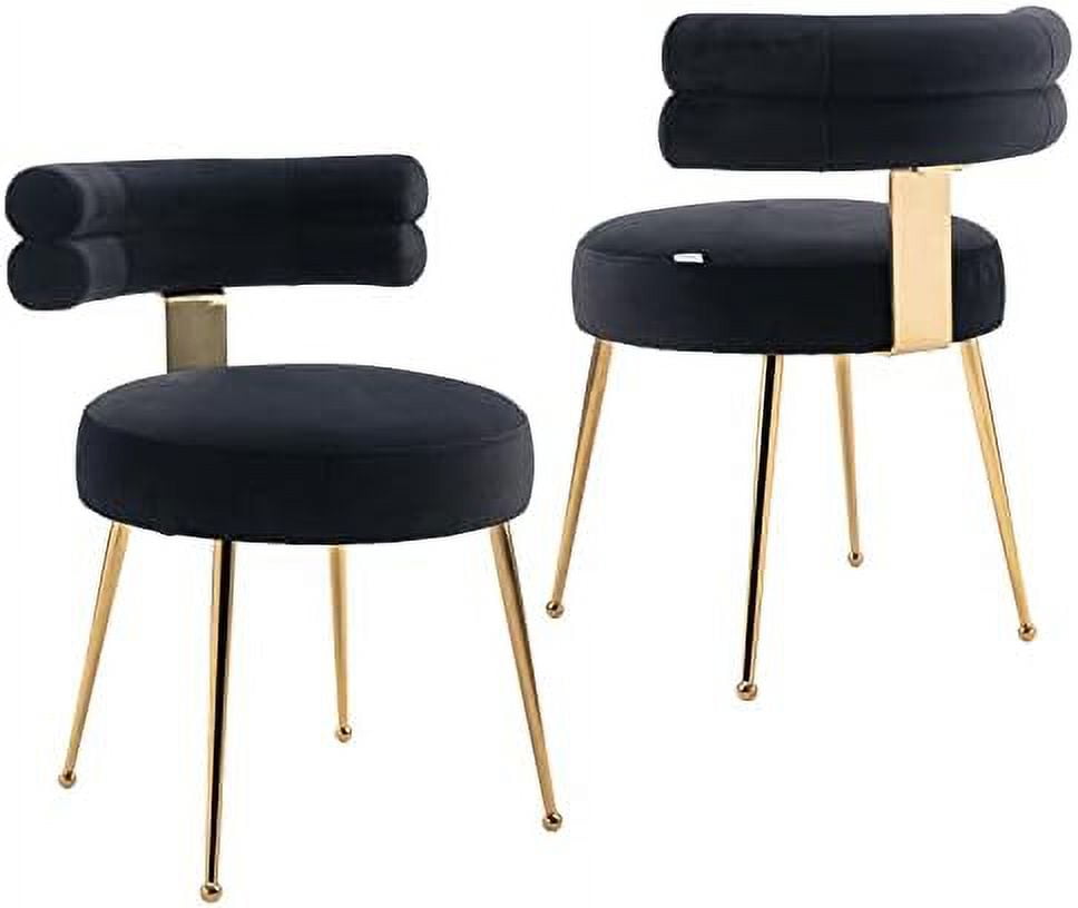 HYHOME Velvet Dining Chairs Modern Upholstered Side Chairs with Gold ...