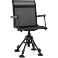 thumbnail image 1 of HYJY 360° Swivel Hunting Chair, Folding Silent Hunting Blind Chair with Adjustable Height Legs, All-Terrain Foot Pads, Portable Sniper Seat for Fishing, 330 LBS Capacity （Black）, 1 of 9