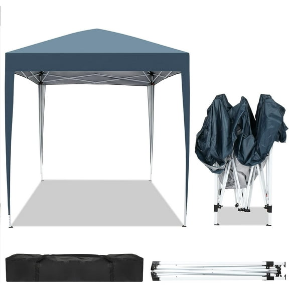 HYJY 6.5x6.5ft Pop Up Canopy Tent, Outdoor Instant Shelter Folding Canopy with Carry Bag for Commercial Events, Party, Backyard BBQ, Camping Blue