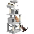 thumbnail image 1 of HYJY 62.2inches Cat Tree Cat Towers Cat Condo with Platform & Hammock, Scratching Posts for Kittens Pet Play House with Plush Perch for Indoor Activity Relaxing, 1 of 18