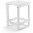 thumbnail image 1 of HYJY Adirondack Side Table, 14 Inch Square Outdoor End Table, HDPE Weather Resistant Coffee Table for Patio Balcony Deck Garden, White, 1 of 9