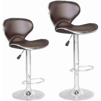 HYJY Bar Stools Set of 2, Counter Height Adjustable Bar Stools with Back Bar Stool PU Leather Swivel Bar Stool Kitchen Counter Bar Stools Dining Chairs(Brown)