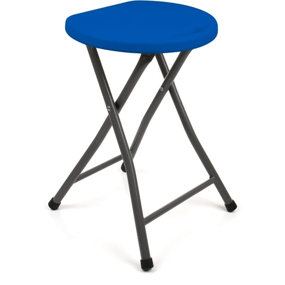 HYJY Home Folding Stools - 18.5in Height, Metal, Heavy Duty (1 Pack, Royal)