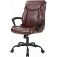 thumbnail image 1 of HYJY Home Office Chair Ergonomic PU Leather Desk Chair Mid Back, Swivel, and Executive Design with Lumbar Support, Armrests, and Adjustable Features (Brown), 1 of 14