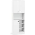 thumbnail image 1 of HYJY Kitchen Pantry Cabinet, 65.5’’ Storage Cabinet w/Doors & Shelves, Tall Buffet w/Microwave Shelf, Kitchen Hutch w/Countertop, Pantry Hutch for Dining Living Room, Entryway (White), 1 of 18