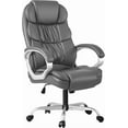 thumbnail image 1 of HYJY Office Chair High Back Computer Chair Desk Chair, PU Leather Adjustable Height Modern Executive Swivel Task Chair with Padded Armrests and Lumbar Support (Gray), 1 of 15