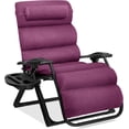 thumbnail image 1 of HYJY Oversized Zero Gravity Chair, Folding Outdoor Patio Recliner, XL Anti Gravity Lounger w/Removable Cushion, Cup Holder, Side Tray, 350lb Capacity - Amethyst Purple, 1 of 8