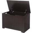 thumbnail image 1 of HYJY Storage Chest, 30 inches Toy Chest Box Organizer with 2 Safety Hinges, Wooden Entryway Storage Bench, Brown, 1 of 15