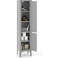thumbnail image 1 of HYJY Tall Bathroom Storage Cabinet, Freestanding Narrow Linen Tower Cabinet with Bottom Adjustable Shelves & 2 Doors, Modern Slim Floor Cupboard Cabinets for Small Spaces, Living Room(Grey), 1 of 14