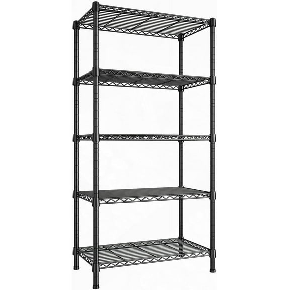 HYJY Wire Shelving Rack 5-Tier Metal Shelves for Storage Adjustable Garage Shelving Heavy Duty Storage Shelves for Storage Rack, 24" W X 14" D X 59" H