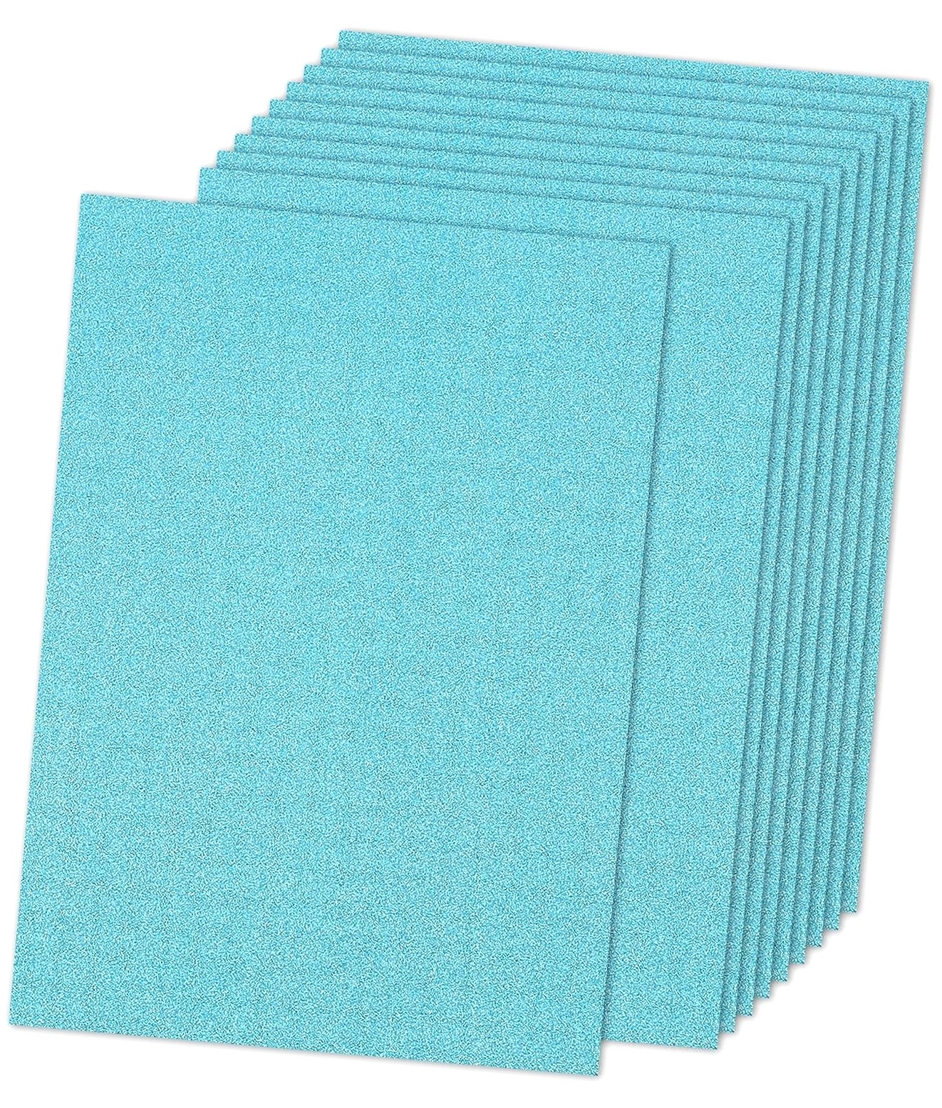 HYKE 10 Light Blue Glitter Cardstock 8.5x11 in, Glitter Card Stock