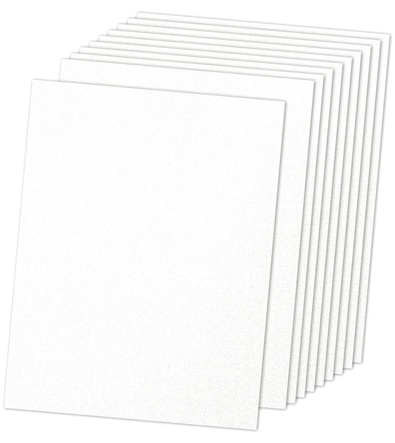 HYKE 10 White Glitter Cardstock 8.5 11 in, Glitter Card Stock Paper ...