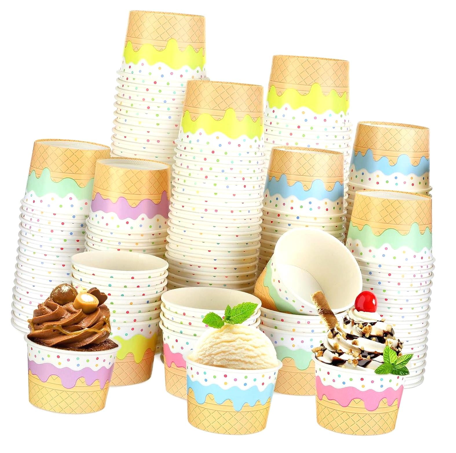 HYKE 100 Count Ice Bowls 9 oz Ice Themed Paper Dessert Containers for ...