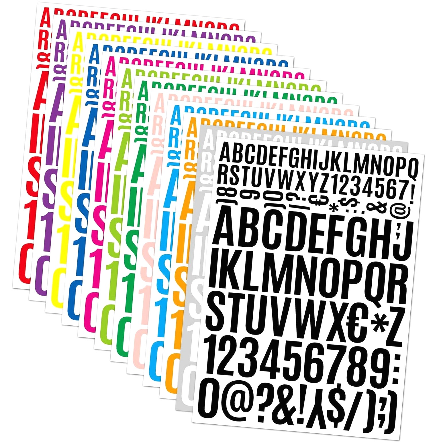 HYKE 1224 Letter Stickers 12 Alphabet Stickers 0.8-1.6 Inch Vinyl Self ...