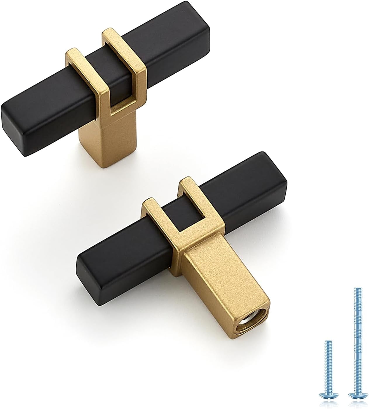HYKE 2 inch Cabinet Handles, 5 Pack Kitchen Cabinet Handles Matte Black ...