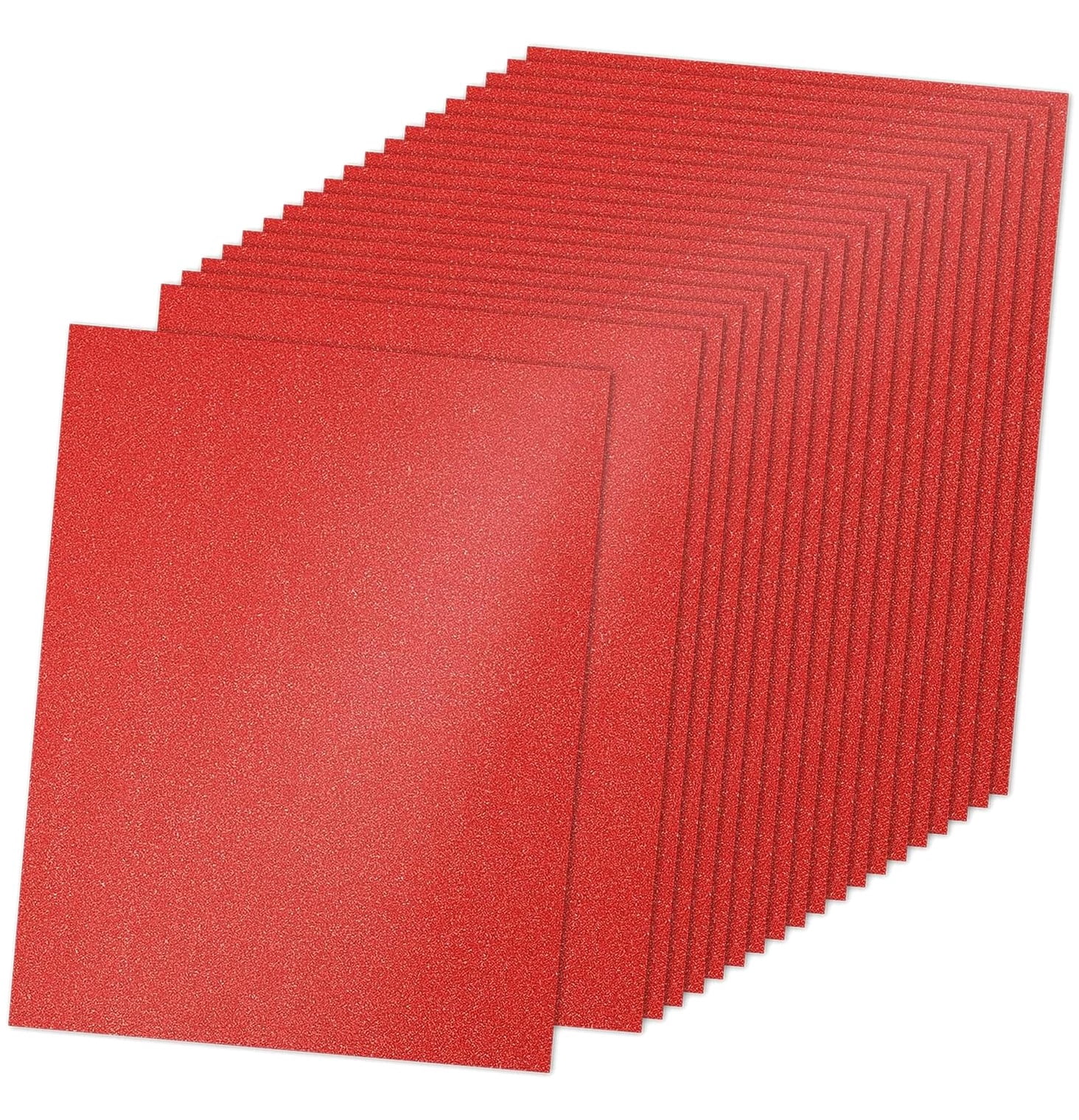 HYKE 20 Bright Red Glitter Cardstock 8.5 11 in, Glitter Card Stock