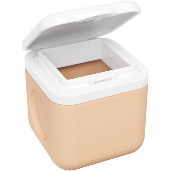 Equadose Magnetic Silicone Travel Container, Easy Flip-Top Lid, Peach