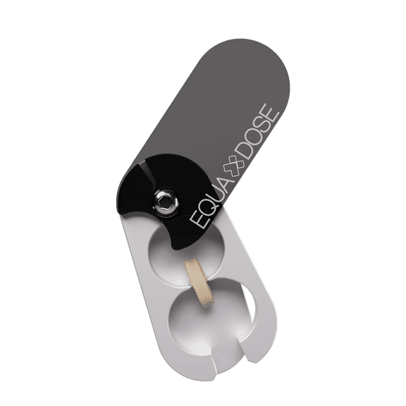 Equadose Pill Splitter with Precision Aluminum Blades, Safely and Cleanly Cuts Small and Large Tablets, Vitamins, and Pills, Black