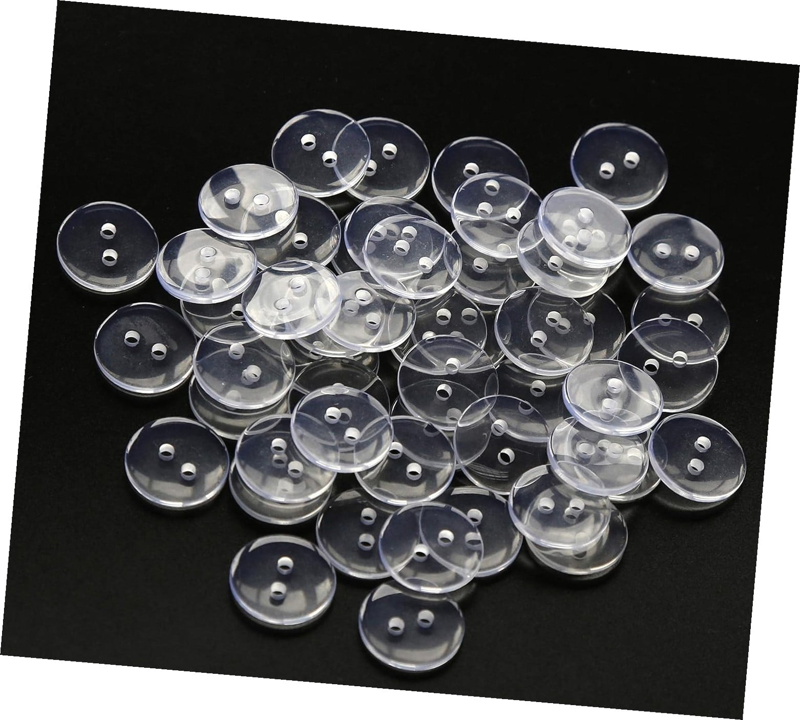 HYKE 20mm(13/16 Inch) Clear Buttons with 2 Holes, Button for Shirt ...