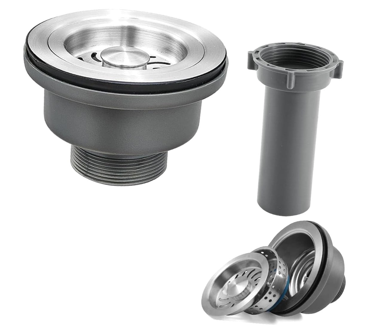 HYKE 3-1/2'' Kitchen Sink Drain Kit Sink Drain Basket Sink Drain Sink