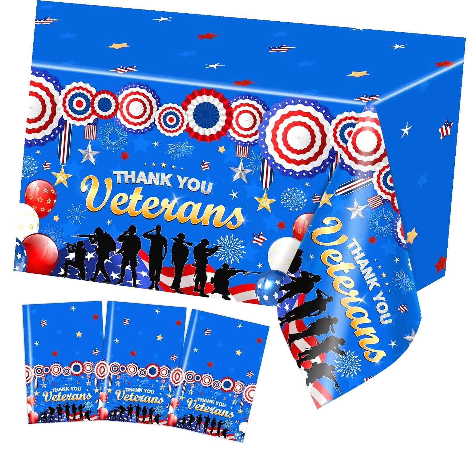 Rock Themed Party Tablecloths – 3 Pack, 108x54 Inch, Guitar & Music Design, Plastic - View #10