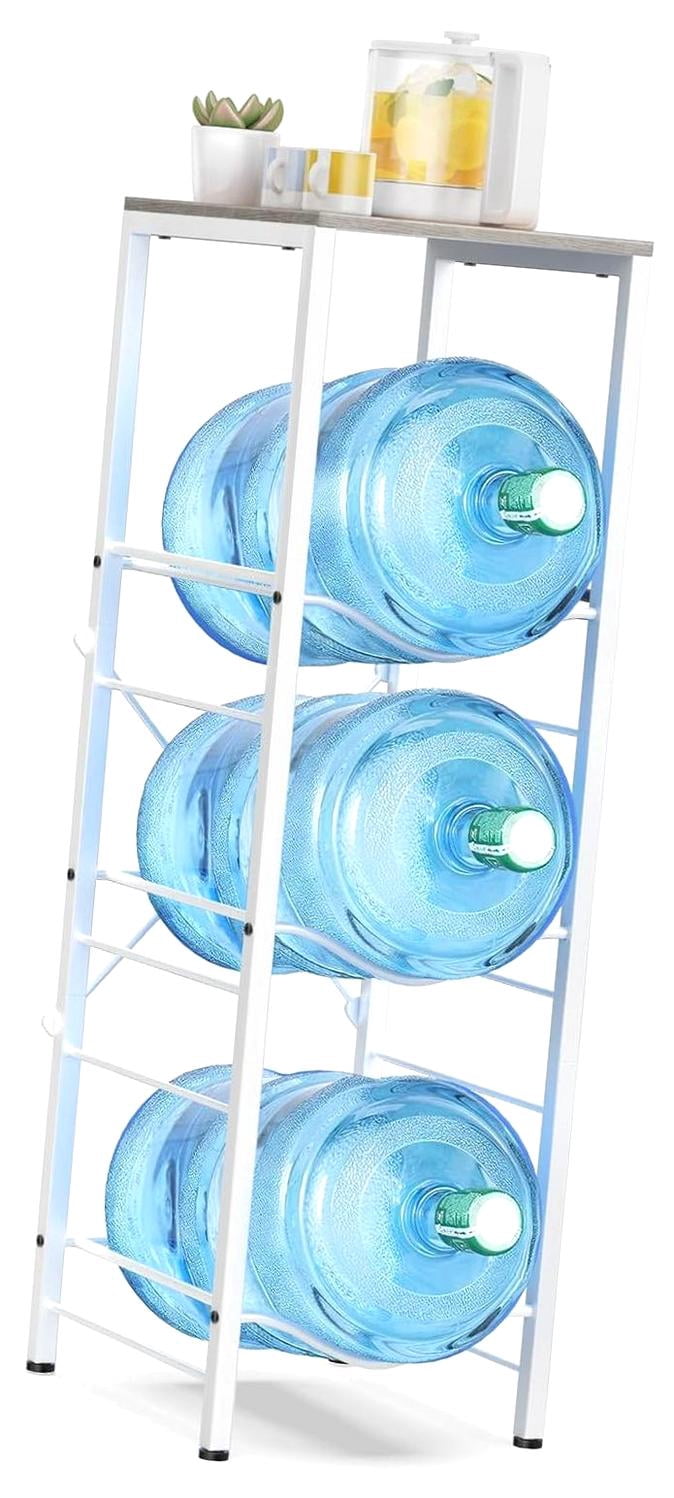HYKE 3-tier 5 Gallon Water Jug Holder with Storage Shelf, Detachable 5 ...