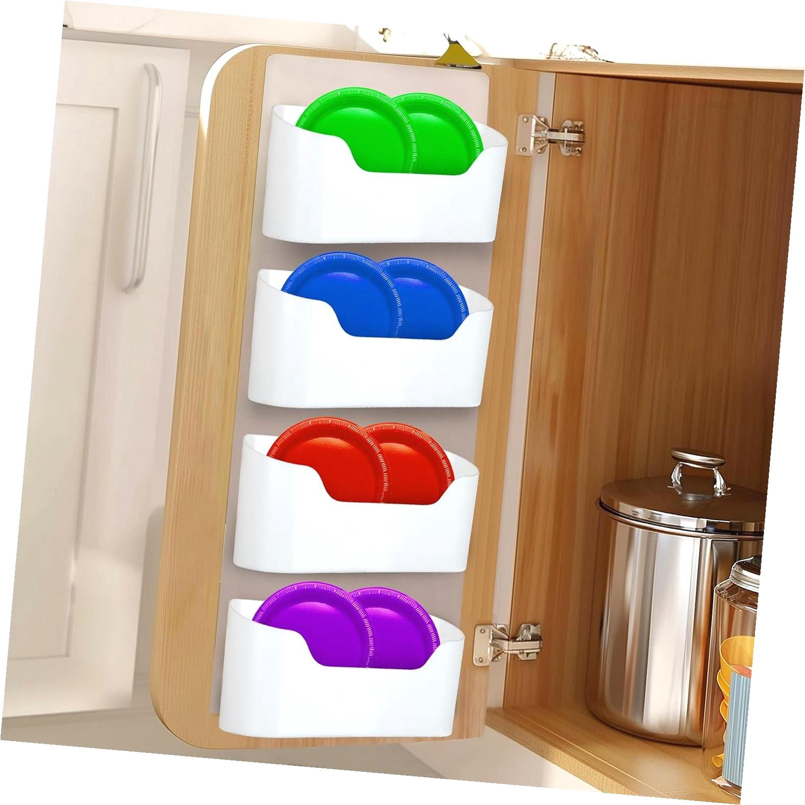 HYKE 4 Pack Kitchen Cabinet Door Organizer, Adhesive Lid Organizers ...