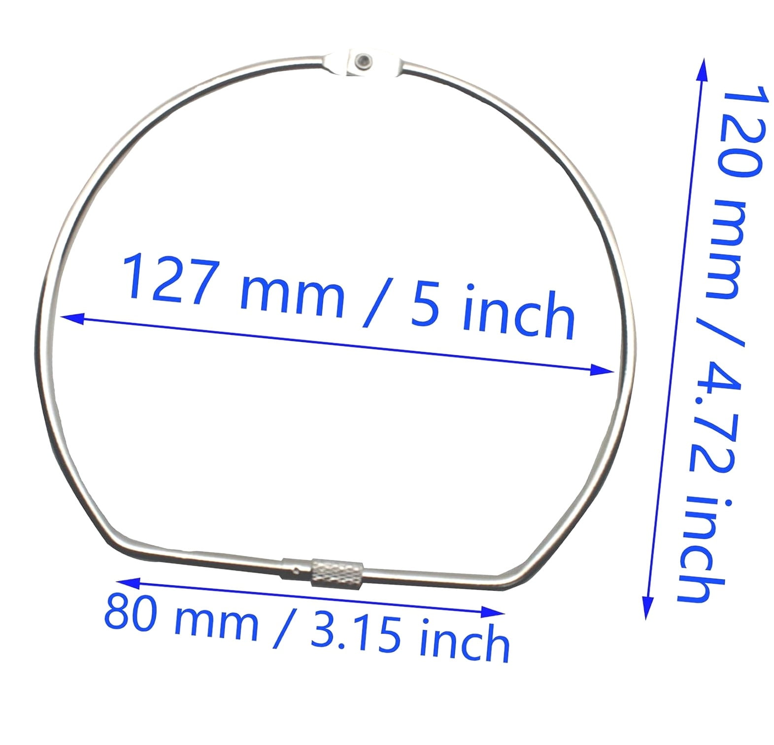 HYKE 4 Pcs 5.0 Inch D Shape Binding Book Silver Tape Storage for Paper ...