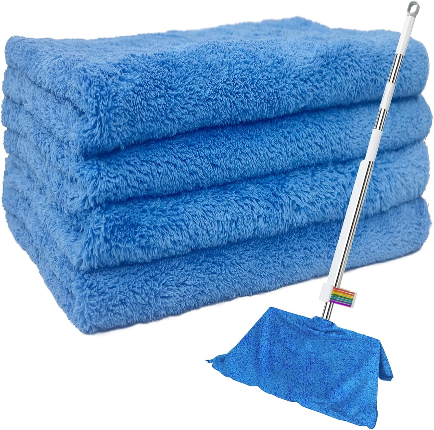 HYKE 4 Pcs Extra Large ber Cleaning Cloth, 30"x20" Washable Reusable Floor Cloth for Squeegee Mop House Floor en Car Window Highly Absorbent, Lint and Streak Free