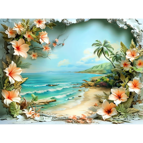 Prime Time Puzzles 1000 Piece Jigsaw Puzzle for Adults - Tropical Flowers and Hawaii Beaches - Challenging Puzzle Perfect for Game Nights - 1000 Piece Puzzle for Adults. 20x27 inches
