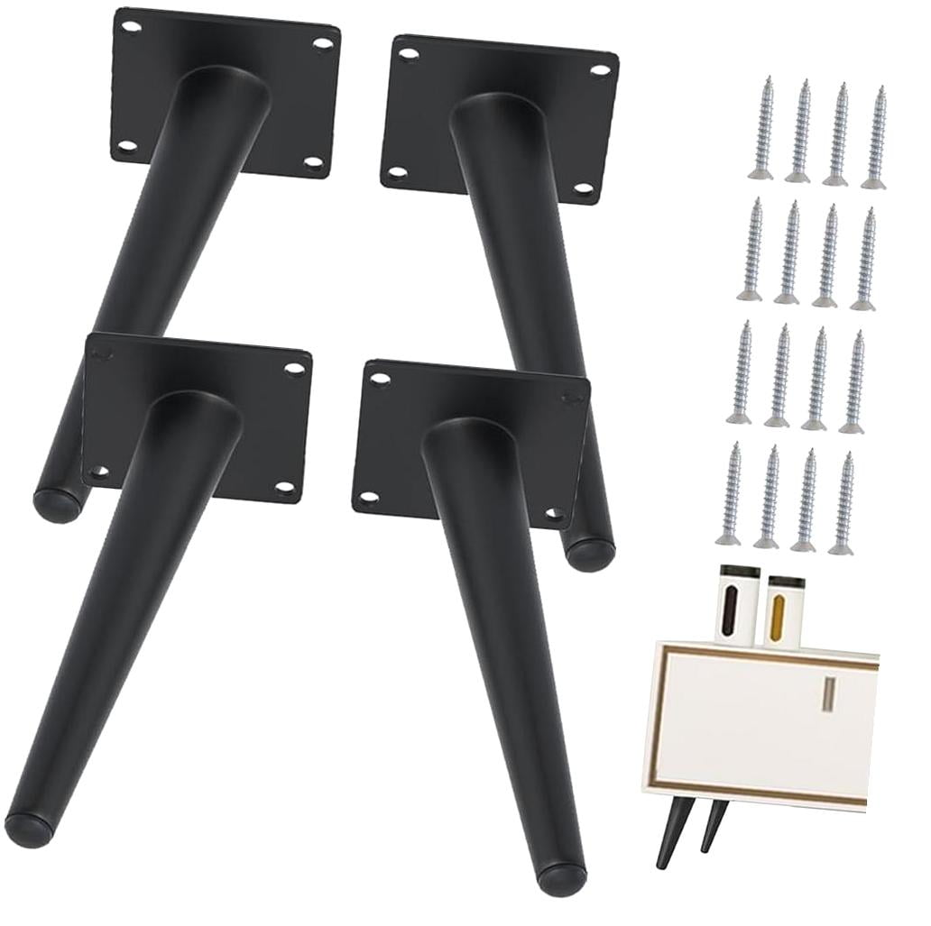 HYKE 4PCS 7 Inch Matte Tapered Angled Legs for Furniture, Metal Mid ...