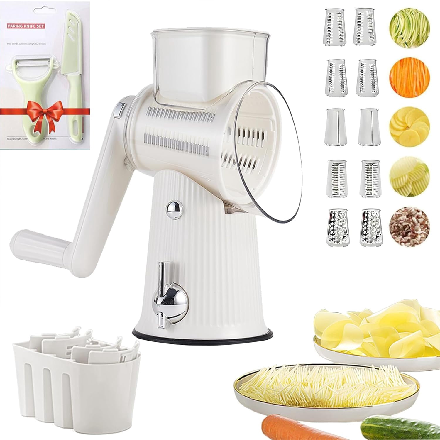 Vegetable Ricer Machine HYKE 5 In 1 Cheese Grater Vegetable Slicer for Kitchen, Potato Ricer ...