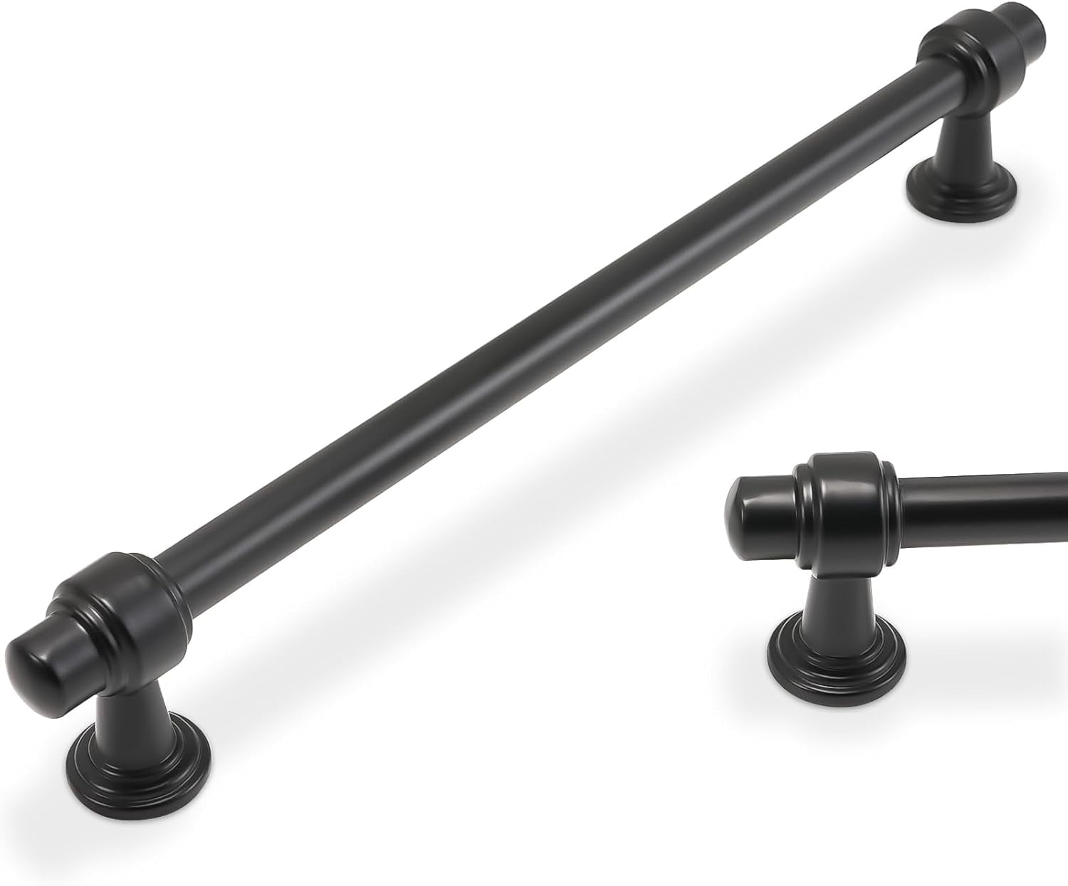 HYKE 6 Pack 7-1/2 inch(192mm) inch Matte Black Kitchen Cabinet Handles ...
