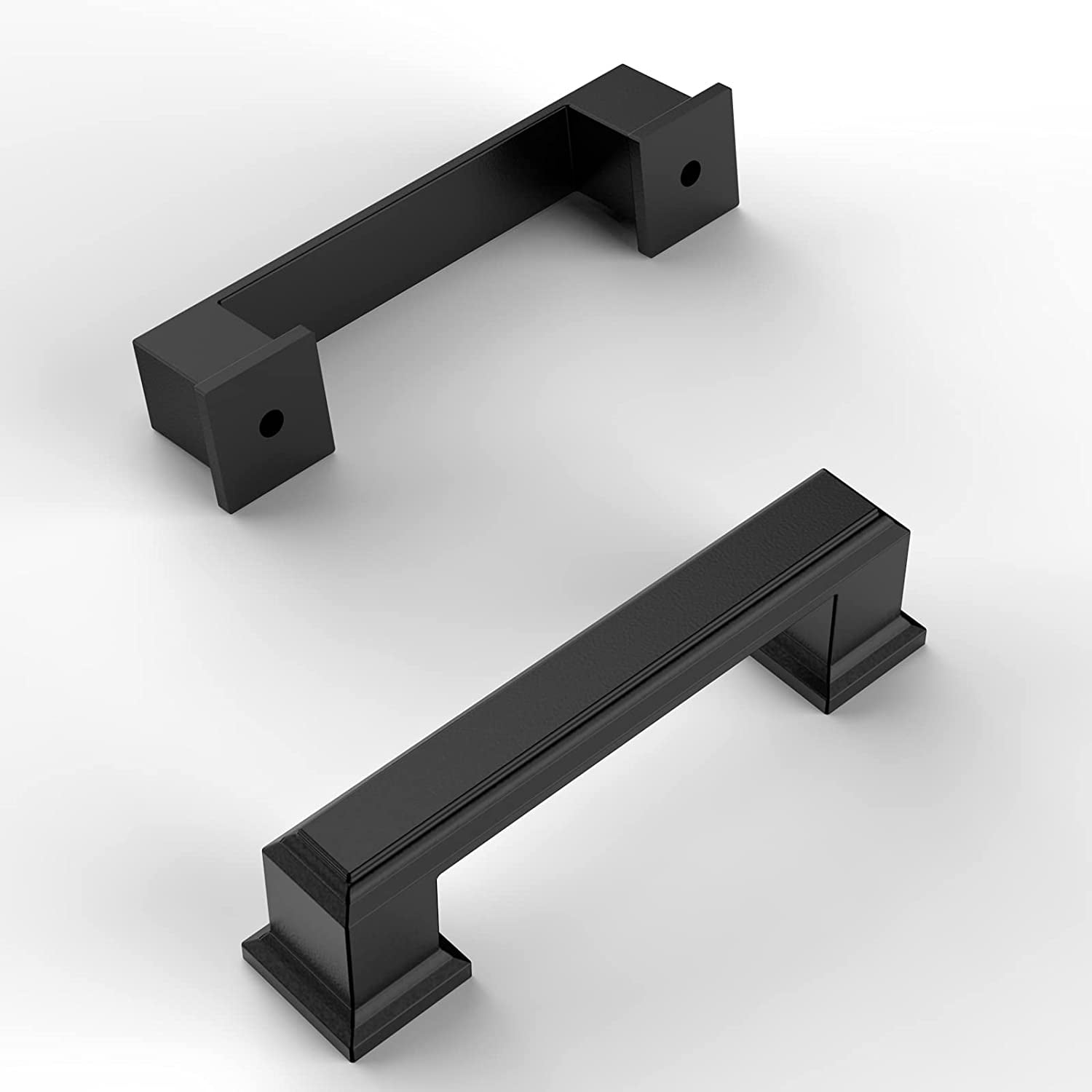 HYKE 6 Pack Matte Black Cabinet Pulls 3 Inch(76mm) Hole Center Cabinet Hardware Kitchen Cabinet ...