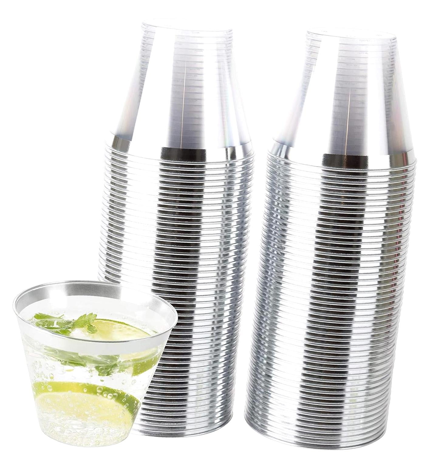 HYKE 9 oz Plastic Party Cups,Old fashioned Designed Tumblers, Crystal ...