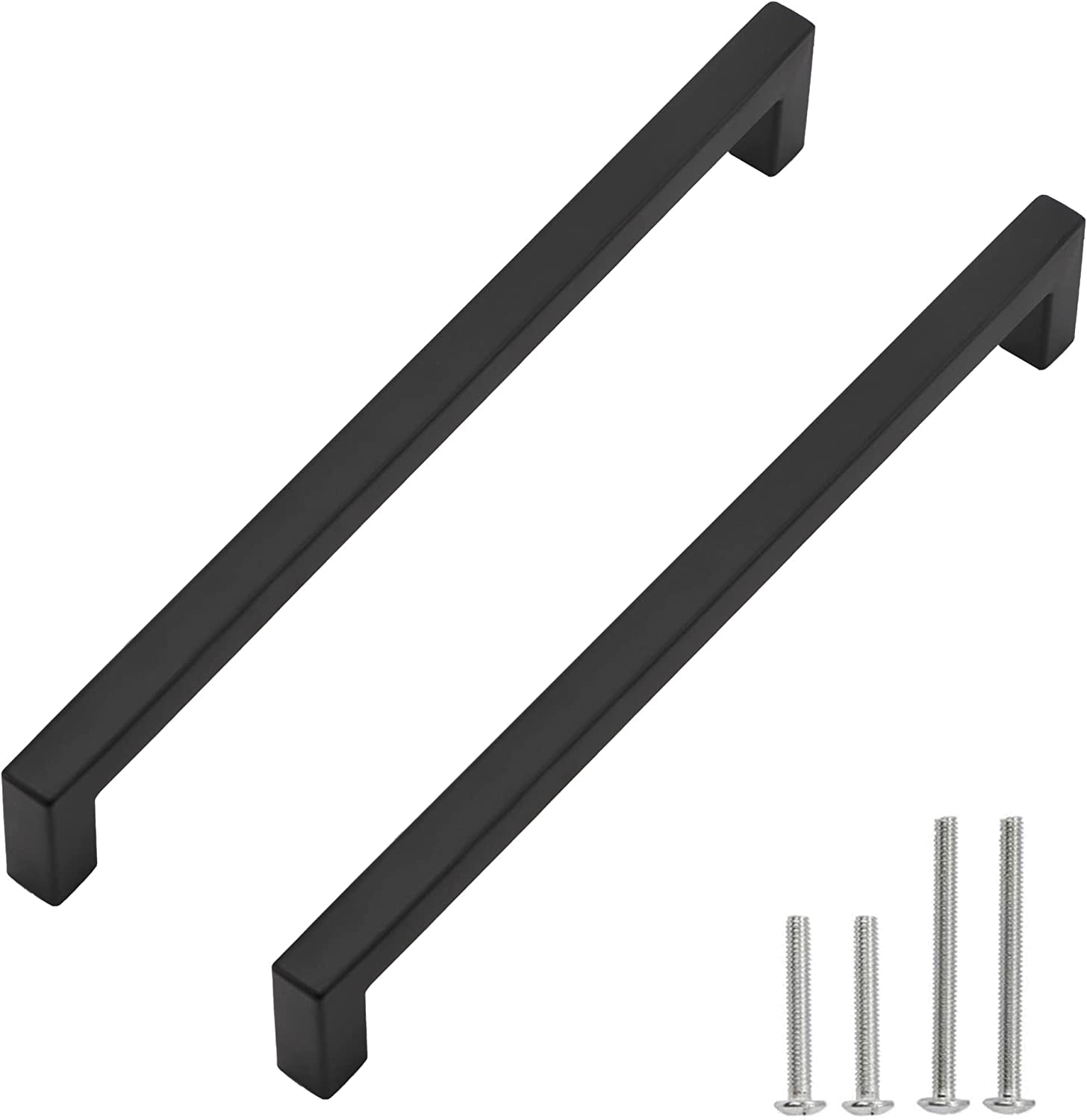 Coinkoly 10-Pack 10" Matte Black Cabinet Pulls - Kitchen & Drawer Handles, Modern Cupboard Hardware