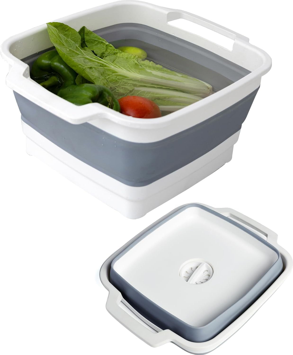 HYKE Collapsible Wash B with Drain Plug 9L (2.4Gal), Dishpan for ...