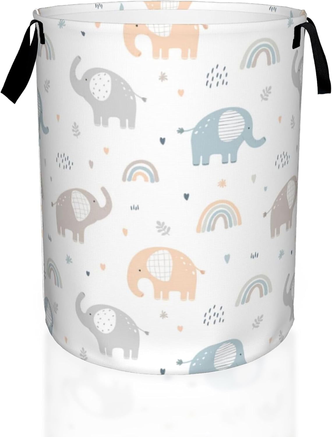 Elephant Whisper Quilted Laundry Basket NCU0DDK1183
