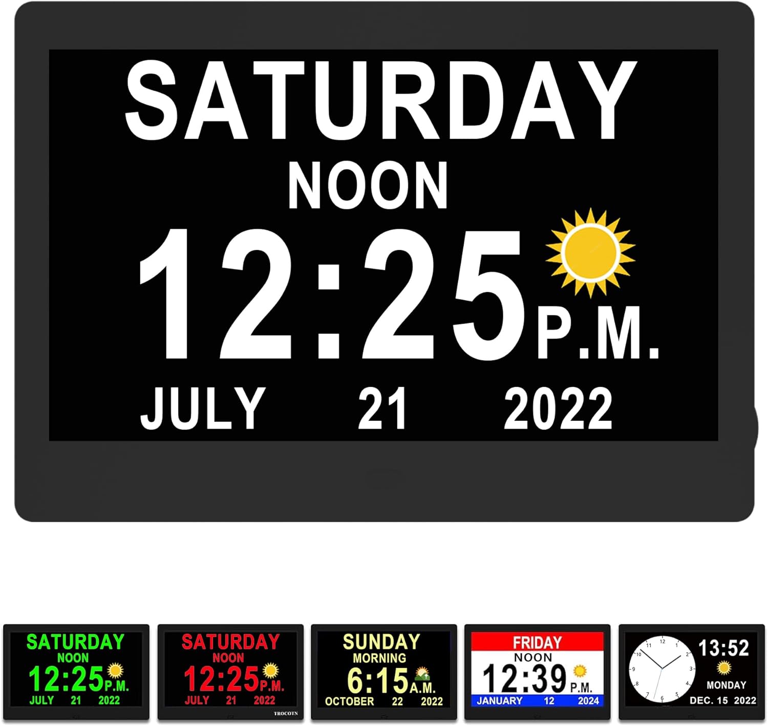 HYKE Digital Clock with Date and Time for Elderly, 10