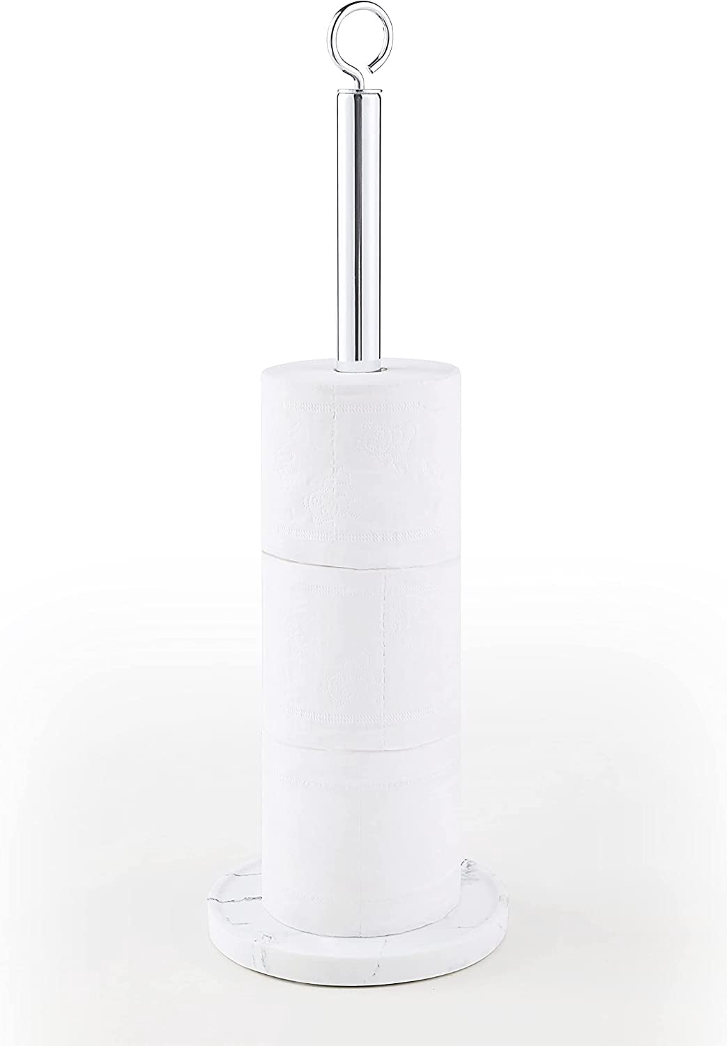 HYKE Elite Heavy Weighted Sturdy Spare Toilet Paper Roll Holder Storage ...