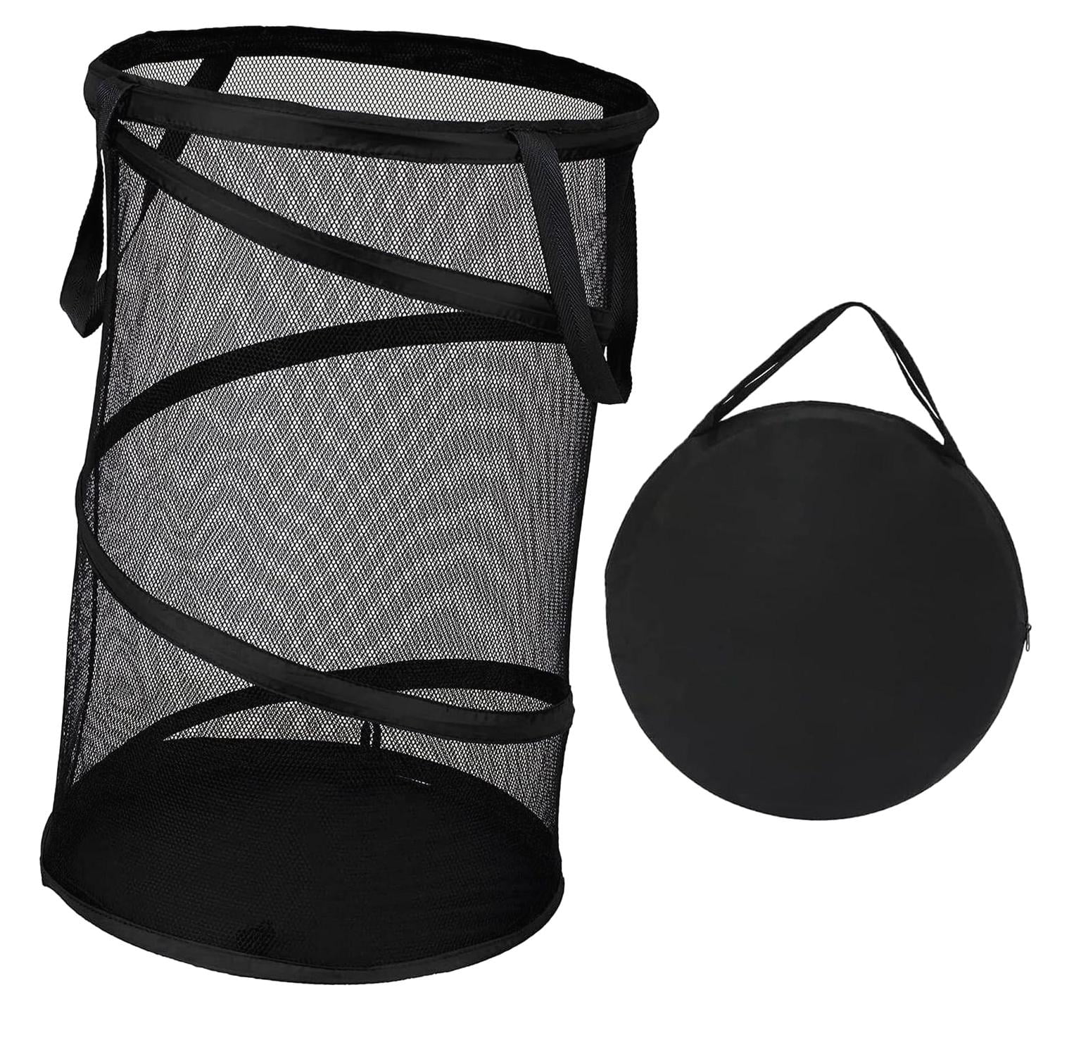Foldable Wall-Mounted Laundry Basket - Collapsible Mesh Hamper With Handles, 41L, Grey