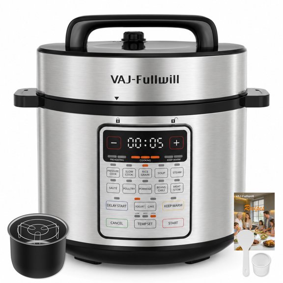 12-in-1 Electric Pressure Cooker 8Qt, 1200W, Quick Meals, Time-Saving, Healthy, Easy Cooking Appliance, Slow,Rice,Steamer, Sauté, Yogurt Maker, Warmer & Sterilizer,Safer Venting Design,