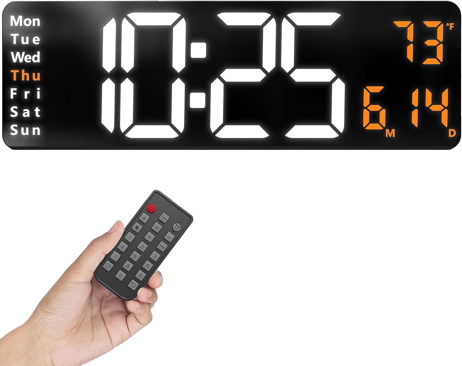 HYKE Opis Clock 1 (XXL White & Orange) \u2013 Extra Large Digital Wall ...