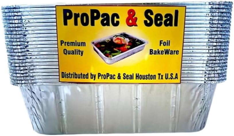 HYKE Pac & Seal (2 Lb 10 Pack Disposable Loaf Pans Aluminum Tin Foil ...
