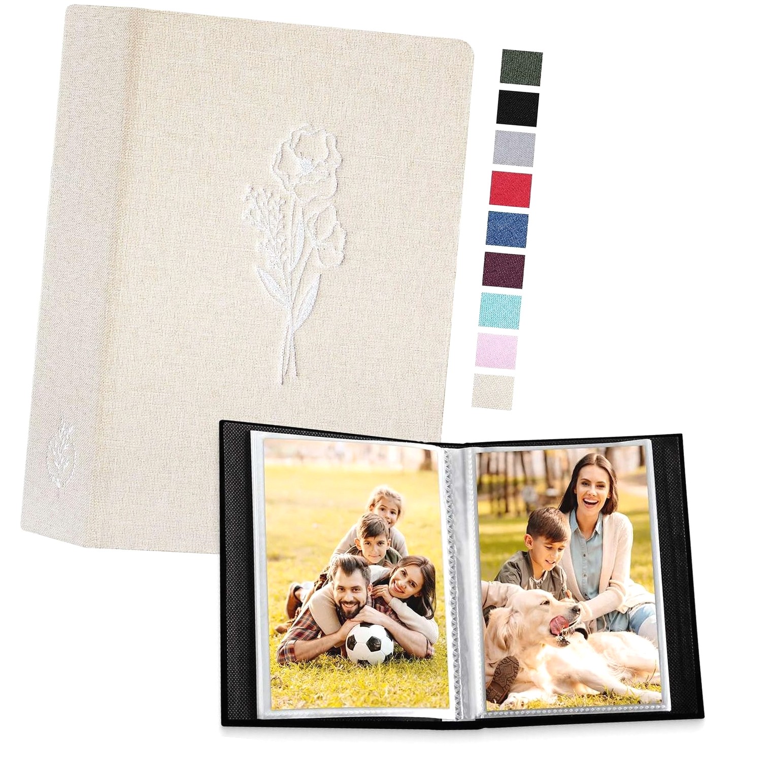 HYKE Photo Album 4x6 50 Pictures 2 Packs, Small Linen Photo Book Sets ...