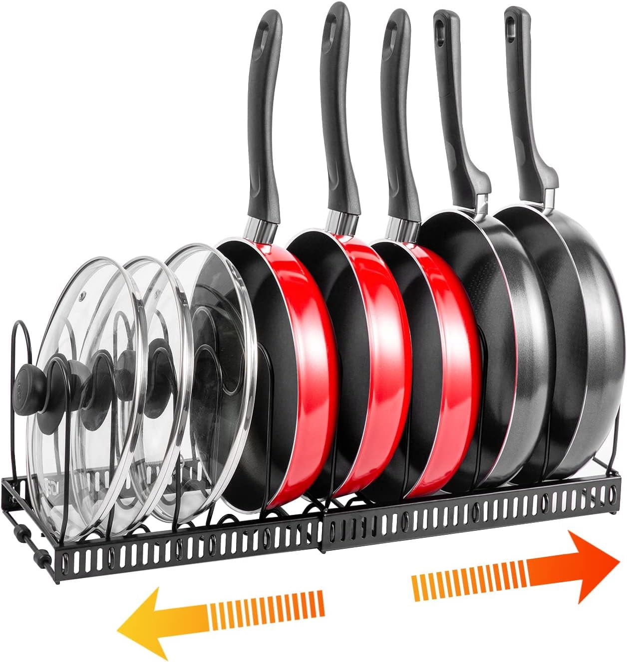 Pot Cleaning Rack HYKE Pot Organizer Rack for Cabinet, Expandable Pot Racks, Pots and ...