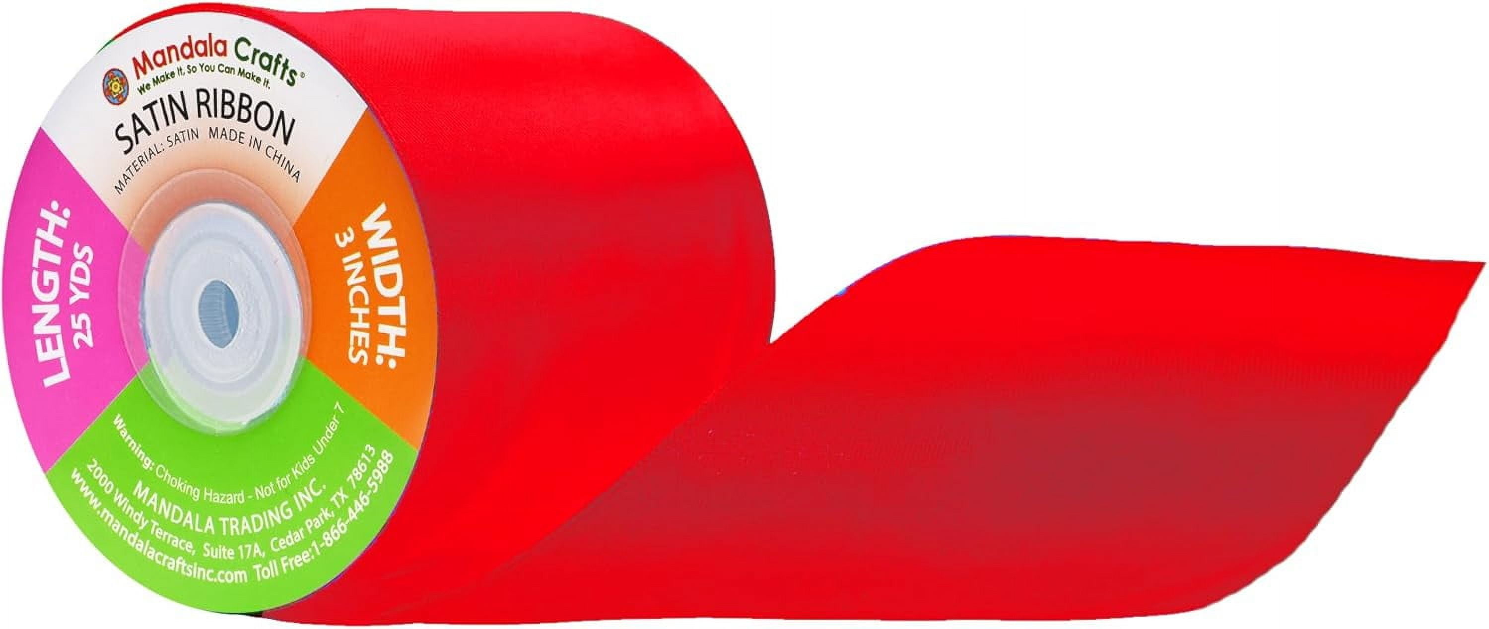 HYKE Red Satin Ribbon for Crafts - 25 Yds 3 Inch Red Ribbons for Gift ...